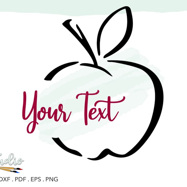 Teacher, Apple SVG, Personalize Teacher's Gift, Apple, Apple line art, Apple design, Apple clip art, Apple Cut File, Apple vector file