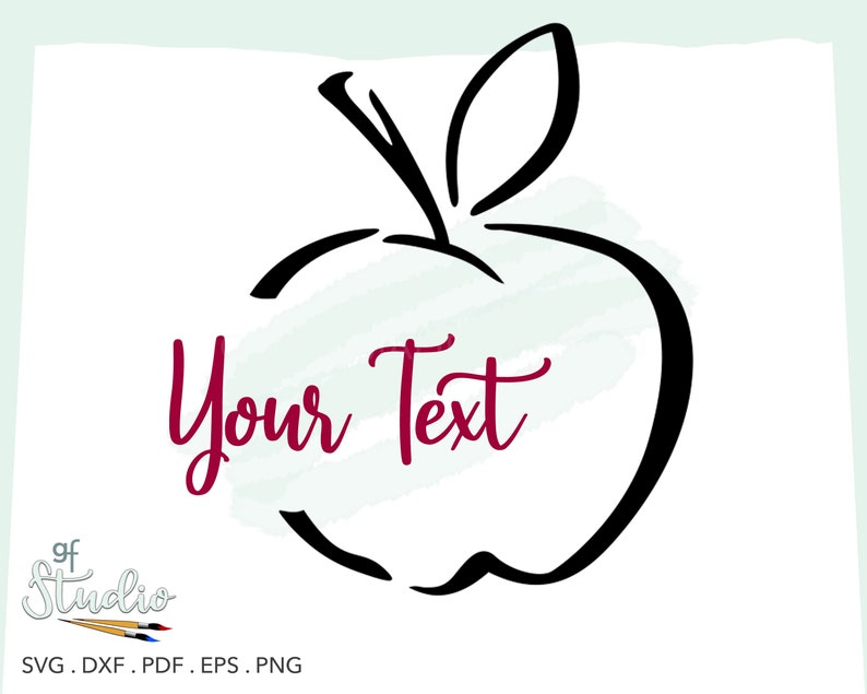 Teacher, Apple SVG, Personalize Teacher's Gift, Apple, Apple line art, Apple design, Apple clip art, Apple Cut File, Apple vector file image 1