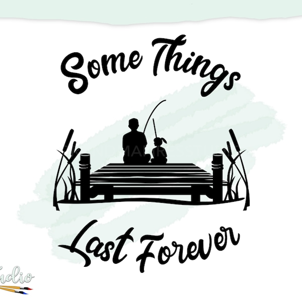 Father's Day SVG, Father & Daughter Bond, Dad and Child Fishing Buddies, Gift for Him, Gift for Dad, SVG, Fishing Dock, Special Moment