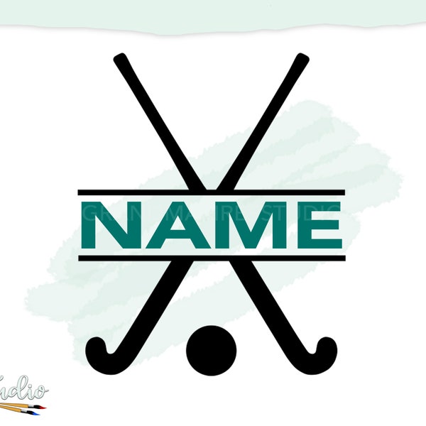 Field Hockey SVG, Solid Sticks and Ball, Field Hockey Split Design, Easy Field Hockey Tee Shirt Design, You Personalize Field Hockey