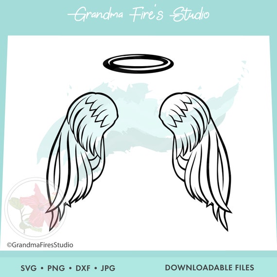 Download Angel Wings Svg Angel Wings And Halo Svg Memoriam Decal Cut Etsy