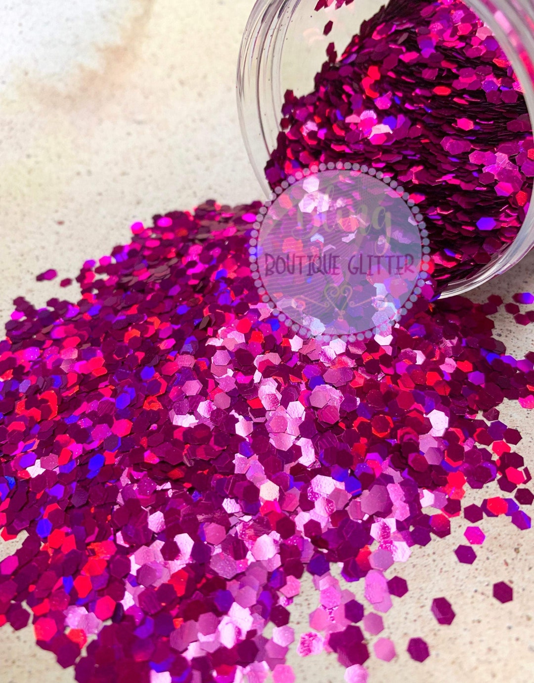 Dark Pink Chunky Holographic Glitter Fiesty Fuchsia Chunky Etsy