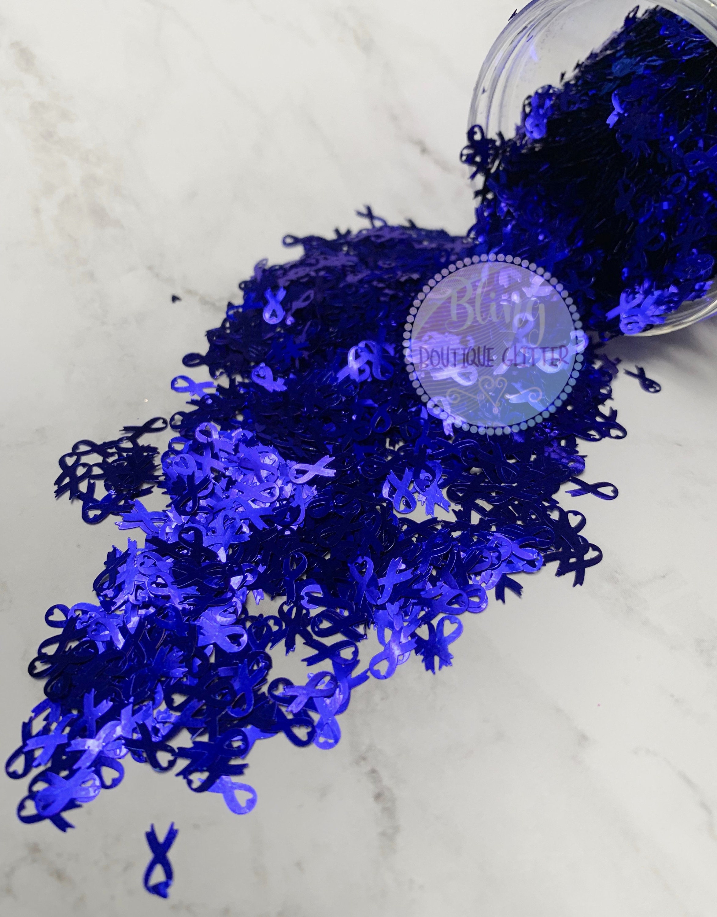 Blue Colon Cancer Awareness Ribbon Glitter - Etsy