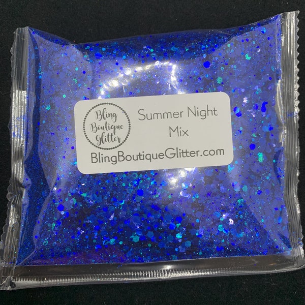 Blue Chunky Mix Holographic Glitter - Summer Night Mix