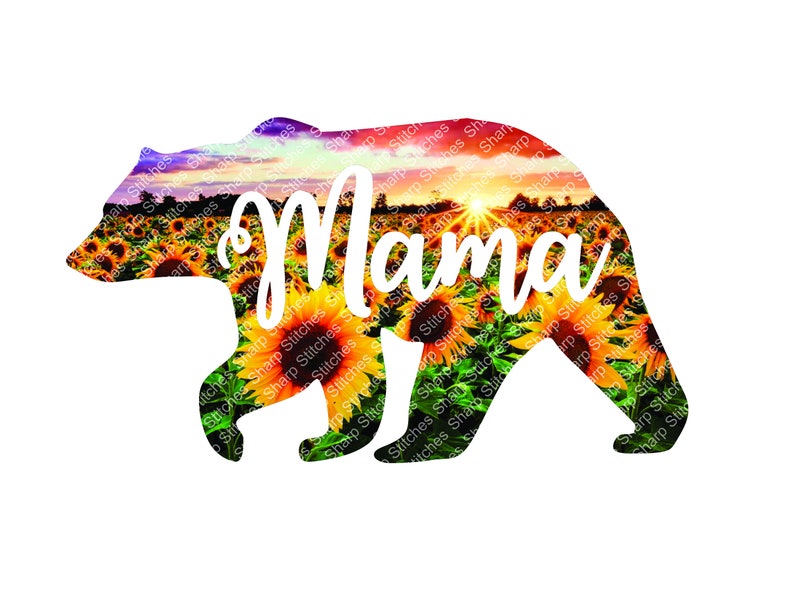 Download Instant Download Mama Bear Sunflower Clear Waterslide or ...