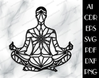 Yoga wall art,Yoga svg,Yoga decor,Yoga gift,Yoga sign,Mandala wall art,Mandala decor,Mandala svg,cnc files for laser,laser cut files LCT-81