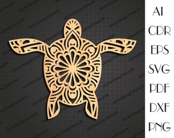 Turtle decor,Turtle svg,Turtle Mandala wall art,Turtle wall art,Mandala decor,Retirement gift,cnc files for laser,laser cut files LCT-80