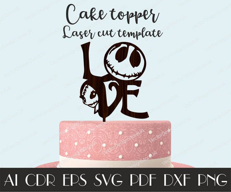 Jack and Sally love svg,Jack and Sally svg,Jack and Sally cake topper,Love sign svg,Love cake topper,Vector for CNC,Cake topper svg CTT-67