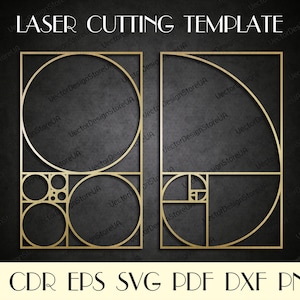 Set Golden ratio wall art,Golden ratio svg,Fibonacci spiral wall art,Fibonacci spiral svg,cnc files for laser,laser cut files LCT-69