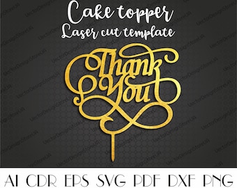 Topper na tort z podziękowaniami,Topper na tort emerytalny,Dekoracja przyjęcia emerytalnego,Znak emerytalny svg,Plik CNC,Wektor dla CNC,Topper na tort svg CTT-170