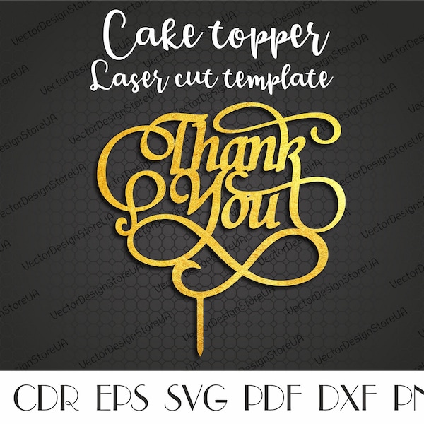 Thank you cake topper,Retirement cake topper,Retirement Party Decor,Retirement sign svg,CNC file,Vector for CNC,Cake topper svg CTT-170