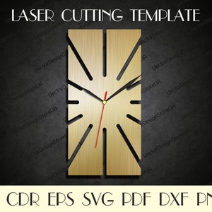 Large wall clock svg,Modern clock,Unique wall decor,Wedding gift,Housewarming gift,Clock dxf,Birthday gift,CNC files,Clock svg WCM-96