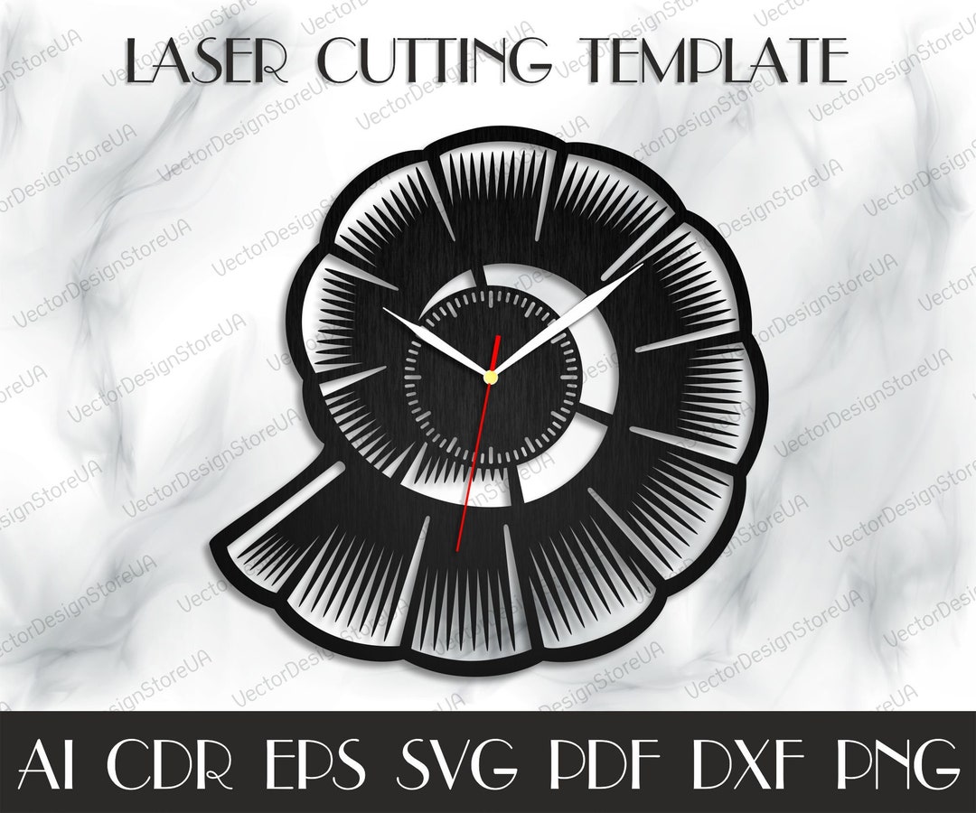 Sea Shell Clock Dxf,sea Shell Svg,sea Shell Decor,nautical Gift,sea ...