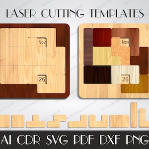 Daily Calendar svg,Perpetual calendar svg,Daily Calendar Puzzle svg,Puzzles dxf,Puzzle Templates,Jigsaw puzzles file,CNC files,CNC plan S-35