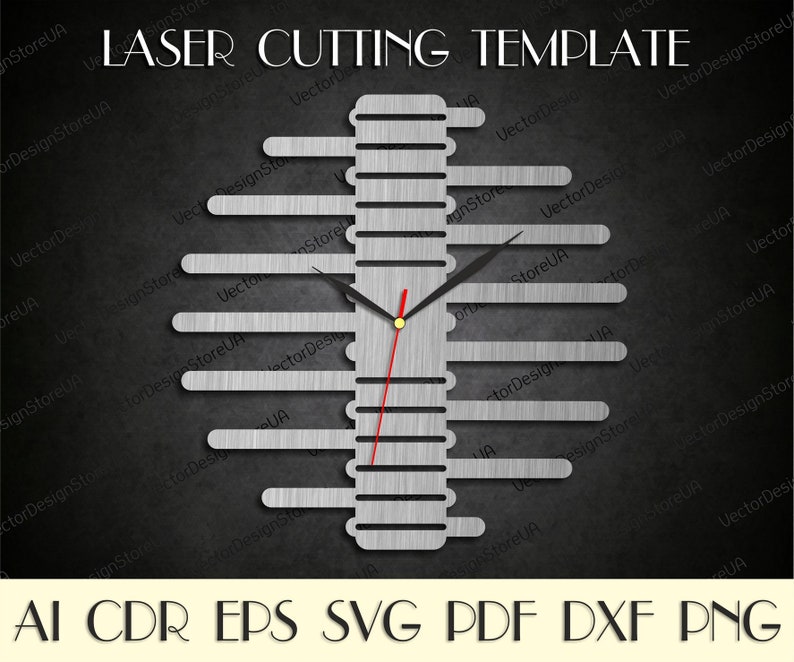 Unique clock svg,Modern clock,Wall decor file,Wooden clock,Laser cut files,Birthday gift,Dxf files for laser,Clock dxf,Clock svg WCM-106