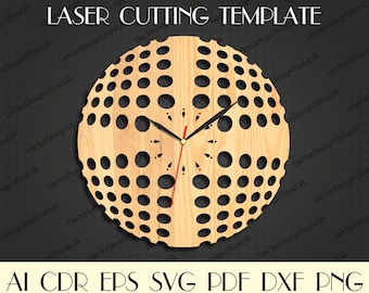 Modern wall decor,Geometric wall decor,Home clock svg,Unique clock,Birthday gift,Dxf files for laser,Clock dxf,Clock svg,cnc plans WCM-120
