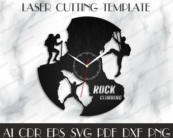 Climbing Wall Clock svg,Sport Large clock dxf,Rock climbing svg,Gift for Climber,Mountain climbing art,Sport Clock svg,Clock download WCM-58