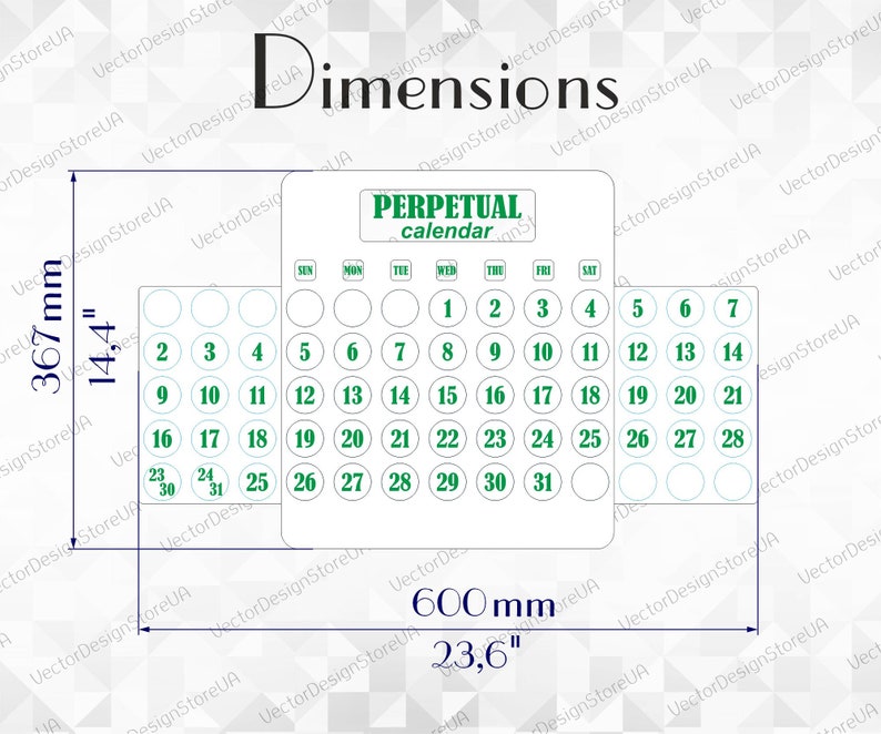 Perpetual Calendar Svg,perpetual Calendar Template,perpetual Calendar ...