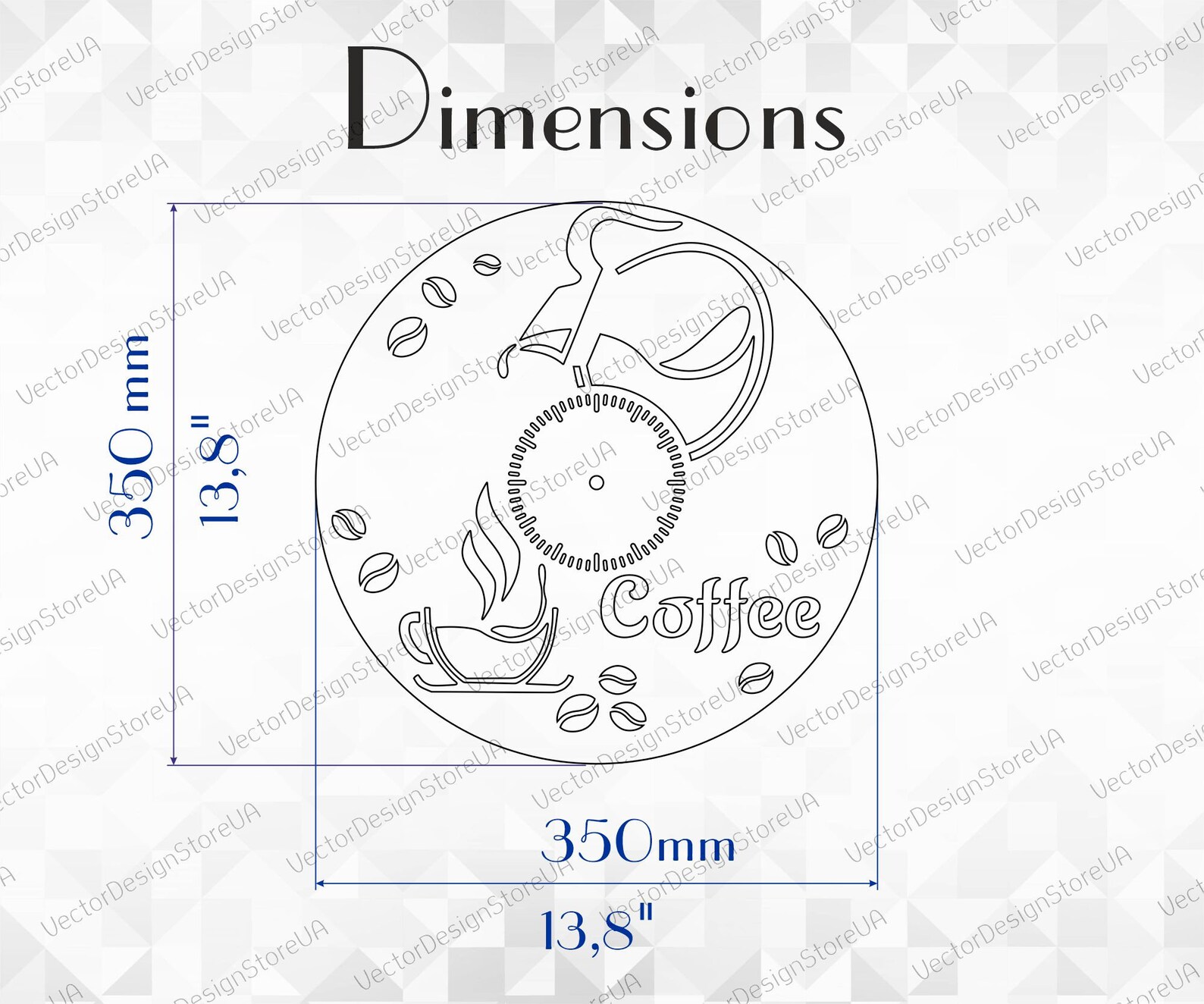 Kitchen Clock Svgcoffee Time Clock Filecoffee Sign Etsy