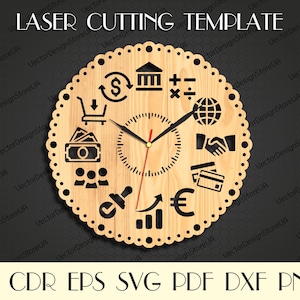 Economic wall decor svg,Economic wall art,Economic clock,CNC file,broker gifts,Businessman gift,Vector for CNC,Clock svg WCM-230