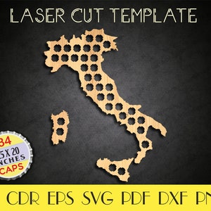 Italy Beer Caps map dxf,Italy Beer cap holder svg,Italy svg,Italia svg,Bottle caps holder,Fathers Day gift,CNC plans,laser cut files LCT-56