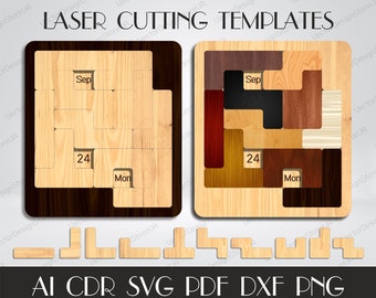 Daily Calendar svg,Daily Calendar Puzzle svg,Puzzles laser cut,Puzzles dxf,Perpetual calendar,Jigsaw puzzles file,CNC files,CNC plans S-40