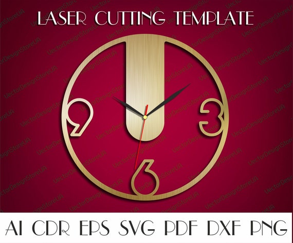 Modern wall clock,Modern home decor,Modern wall art,Unique wall clock dxf,Laser cut files,Dxf files for laser,Clock dxf,Clock svg WCM-139