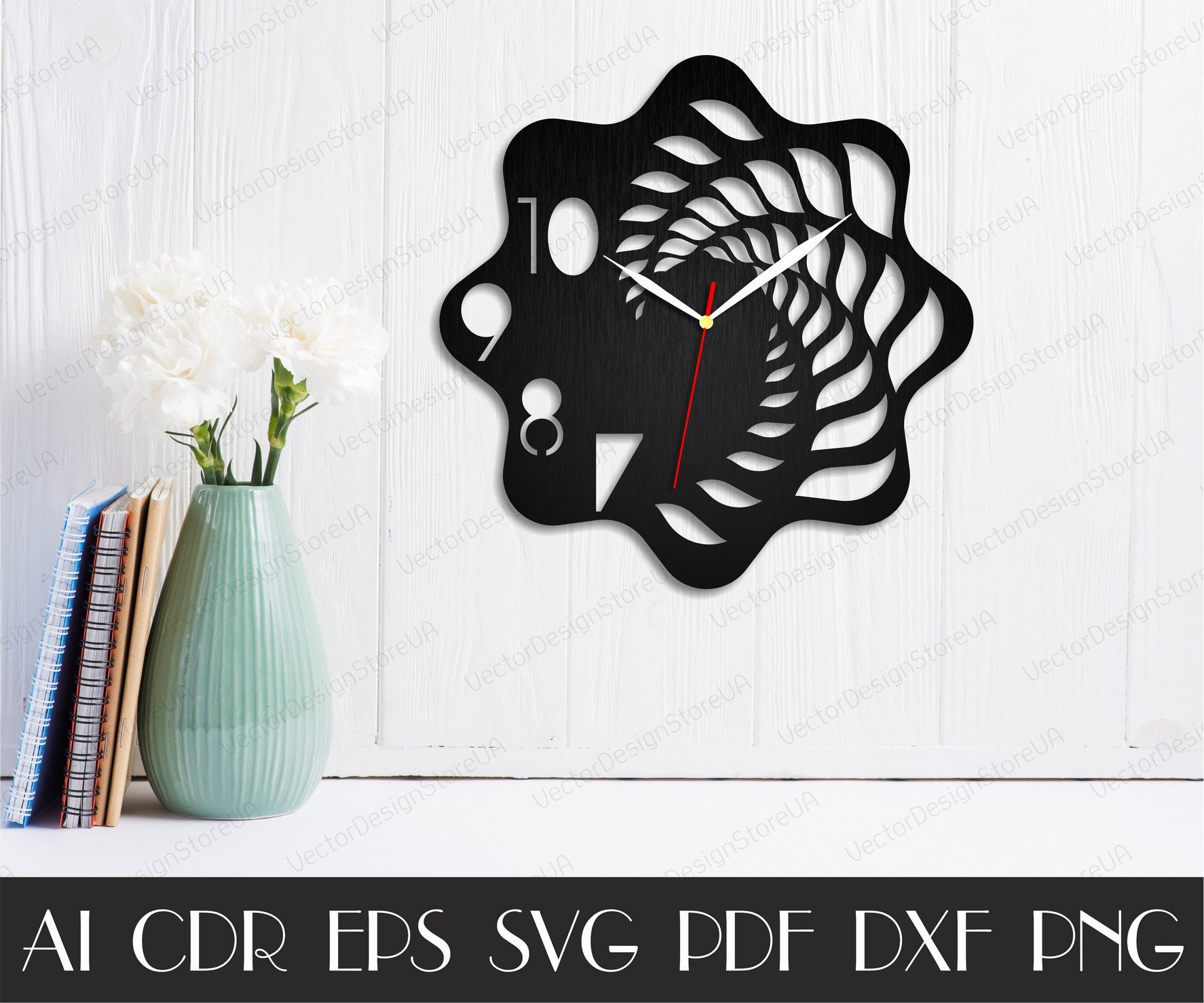 Modern Clock Svg,unique Clock,living Room Clock,clock for Wall,wooden ...