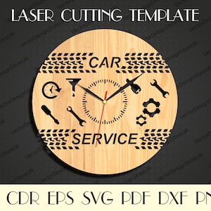 Auto Service Wall Clock,Car service clock svg,Car service svg,Auto Service decor,Gift for Him,Birthday gift,Clock dxf,Clock svg WCM-83