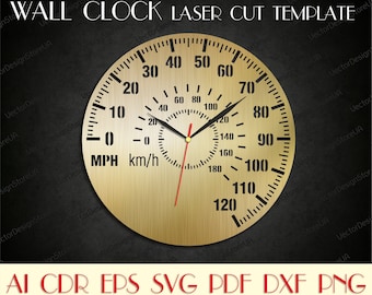 Tachimetro orologio svg, svg di contachilometri, orologio di parete di servizio auto, servizio auto arredamento, regali per lui, i file Dxf per laser, CNC piani WCM-90