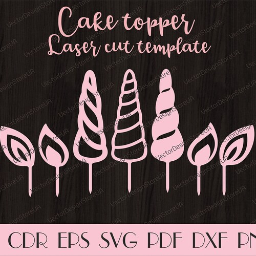 unicorn horn and ears cake topperunicorn cake topper etsy