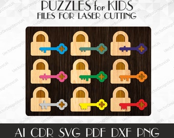 Locken und Schlüssel Spielzeug svg,Lernspielzeug für Kinder,Puzzle svg,Spielzeug für Kinder,Puzzle Baby,Puzzle Laser geschnitten,dxf Dateien für Laser,CNC-Pläne S-16