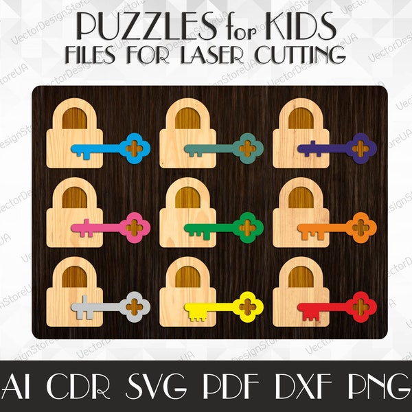Locks and Keys toys svg,Educational toys for kids,Puzzle svg,Toys for kids,Puzzles baby,Puzzle laser cut,dxf files for laser,CNC plans S-16