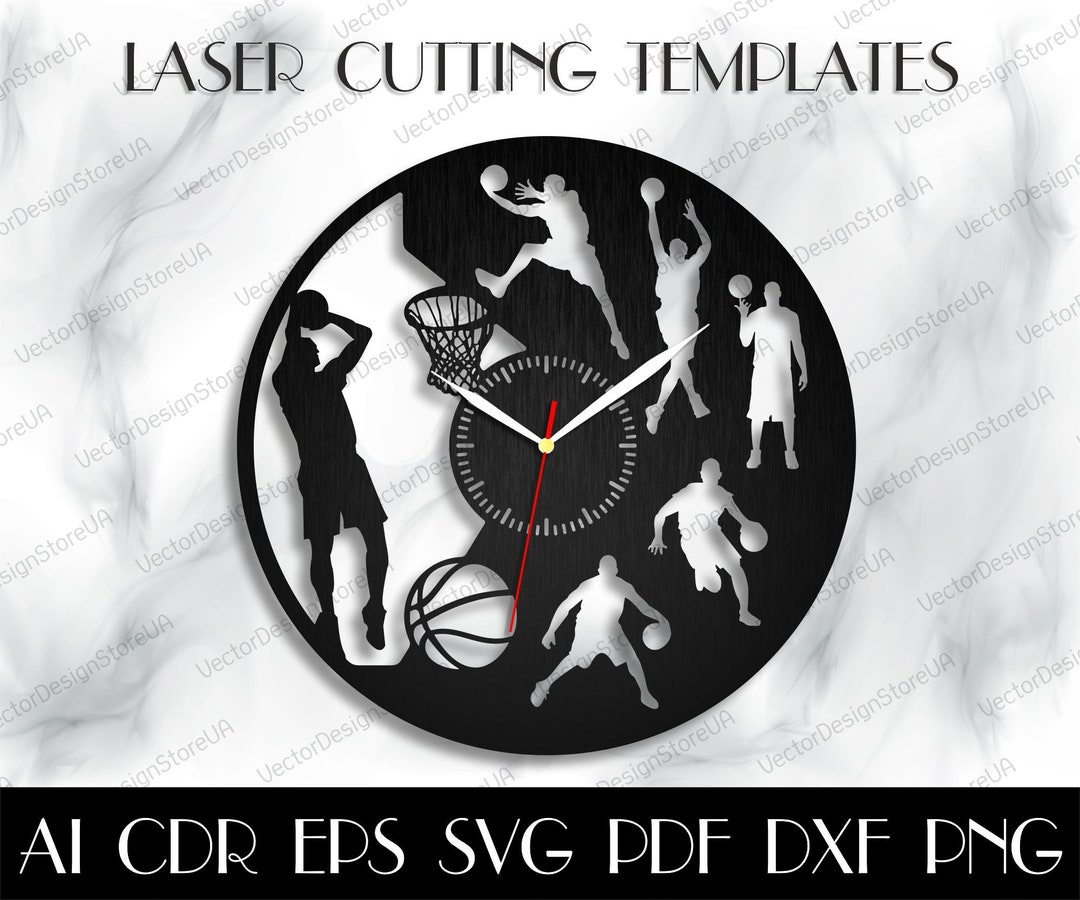 Basketball Clock Svg,sport Clock,basketball Wall Art,basketball Svg,basketball Gift,sport Laser