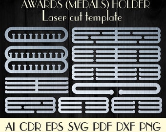 Set 10Pcs Award holder,Medal holder,Medal hanger,Hanger for medals,Holder svg,dxf files for laser,CNC plans,Medal holder cnc file S-19