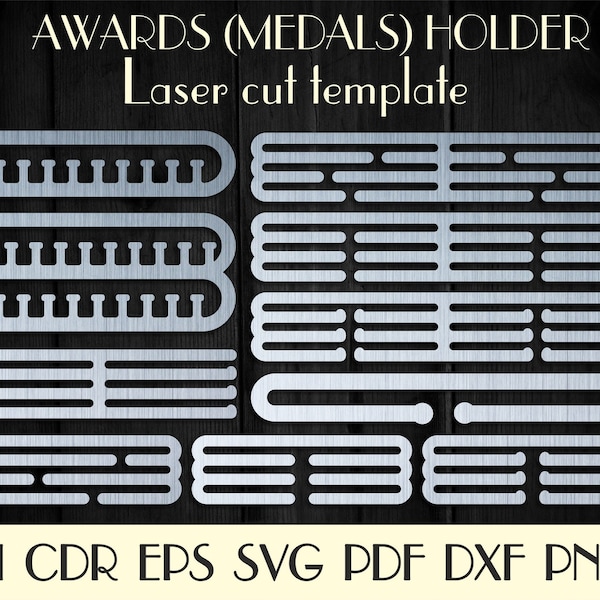 Set 10Pcs Award holder,Medal holder,Medal hanger,Hanger for medals,Holder svg,dxf files for laser,CNC plans,Medal holder cnc file S-19