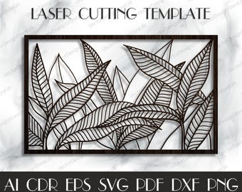 Leaves decor svg,Floral wall art,Leaves svg,Floral wall decor,Leaf svg,Floral svg,leaves cut dxf,cnc files for laser,laser cut files LCT-118