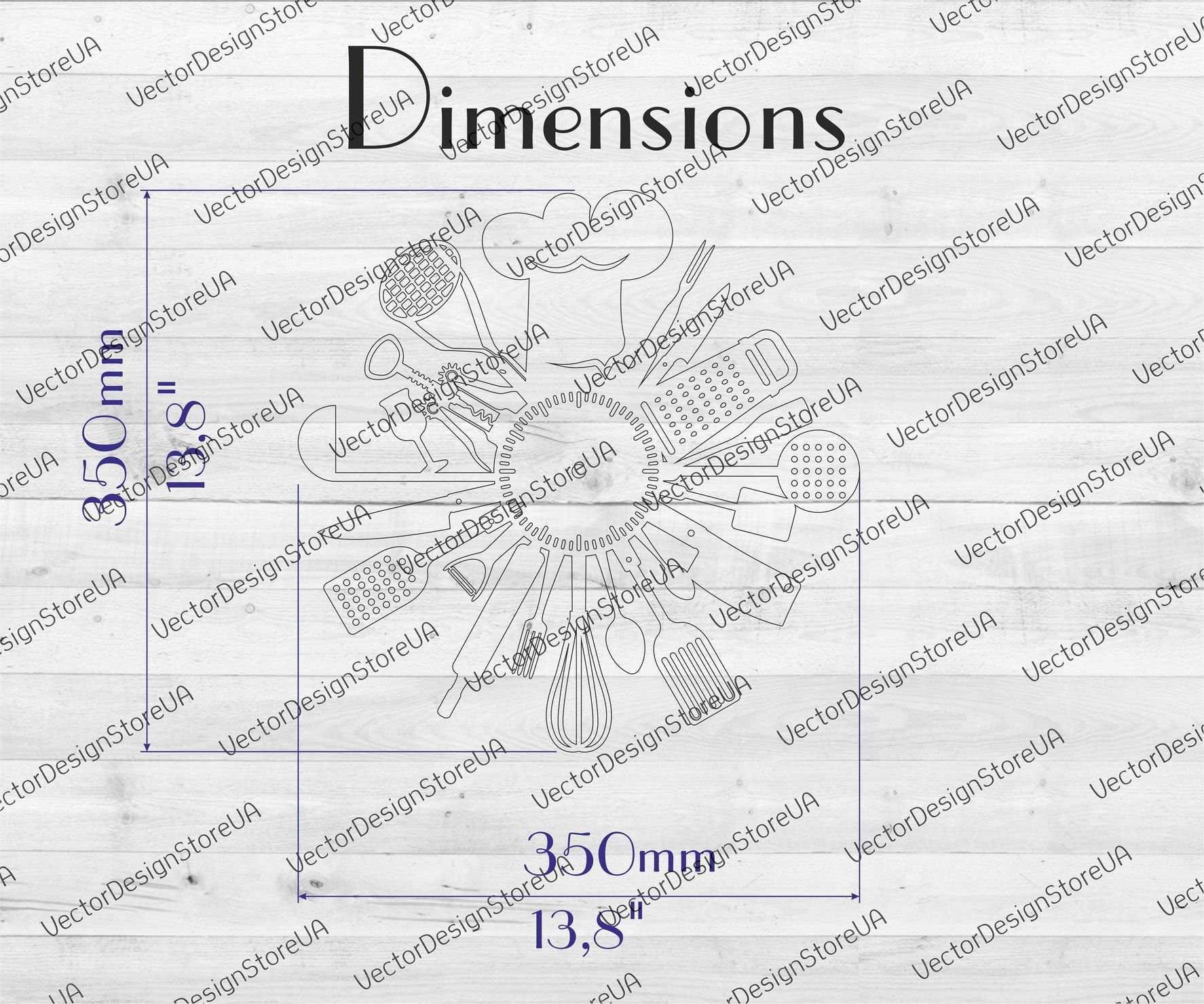 Kitchen Clock Svgkitchen Clock for Wallkitchen Decor Etsy