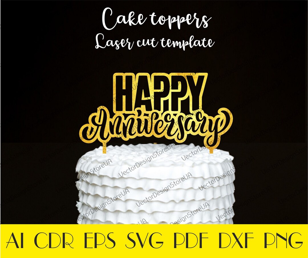 Happy Anniversary Cake Topper,happy Anniversary Cake Decor,happy ...