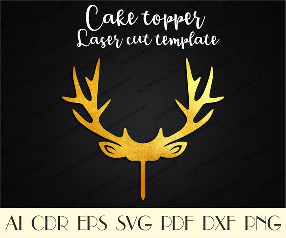 Deer Antlers Svg Birthday Cake Topper