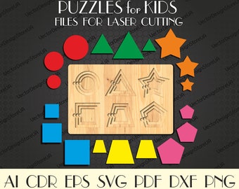 Montessori Spielzeug für Kinder, Puzzle Svg, Kinder Puzzle Holz, Spielzeug für Kinder, Montessori Spielzeug Baby, Puzzle Laser geschnitten, Dxf-Dateien für Laser, CNC-Pläne S-6