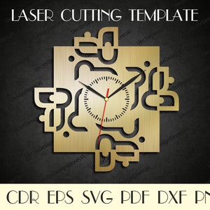 Moderne Wohnkultur, einzigartige Wanduhr Dxf, Uhr für Wand, moderne Wandkunst, Laser geschnitten Dateien, Dxf-Dateien für Laser, Uhr Dxf, Uhr Svg WCM-29