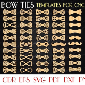 Papillon set 50 pezzi, Papillon in formato SVG, Papillon dxf, Papillon per uomo, Modello papillon, Papillon da matrimonio, Papillon ragazzi, Piani CNC, File tagliati al laser S-10