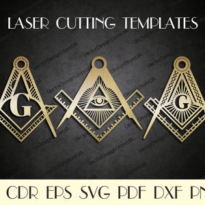 Set Masonic Symbols Svg,Mason svg,Freemasonry sign svg,Freemason svg,Masonic decor,Masonic Emblem,cnc files for laser,laser cut files S-20