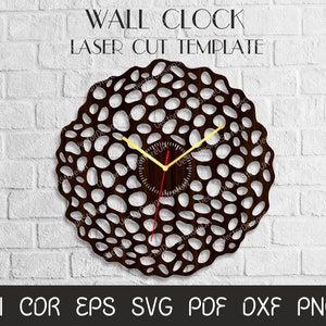 Modern Wall Clock file,Large clock for wall,Clock svg,Unique clock,Clock template,Clock for cnc,Laser cut template,Birthday gift WCM-56
