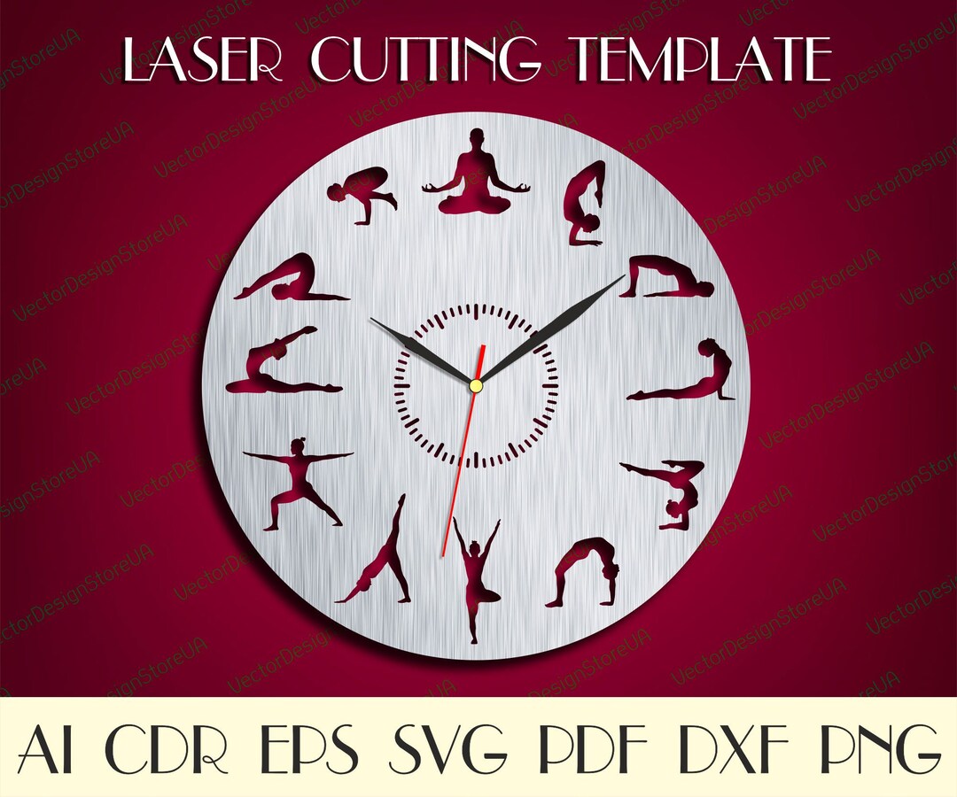 Yoga Wall Art,yoga Clock Svg,yoga Art,yoga Svg,yoga Clock for Wall,gift