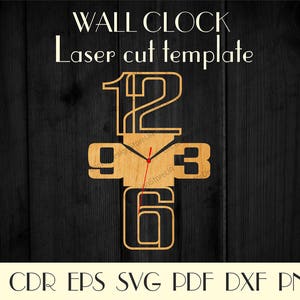 Home decor clock,Wood wall clock,Cutting model,Laser cut template,Birthday gift,Vector for CNC,Wooden decor,Unique clock, Clock svg WCM-18