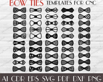 Bow ties set 50 Pcs,Bow tie svg,Bow tie dxf,Bow ties for men,Bow tie template,Wedding bow tie,Bow tie boys,CNC plans,Laser cut files S-13