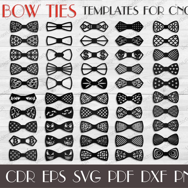 Schleife Krawatten Set 50 Stk,Fliege svg,Fliege dxf,Fliege für Männer,Fliege Template,Hochzeit fliege Jungen,CNC-Pläne,Laser cut Files S-13