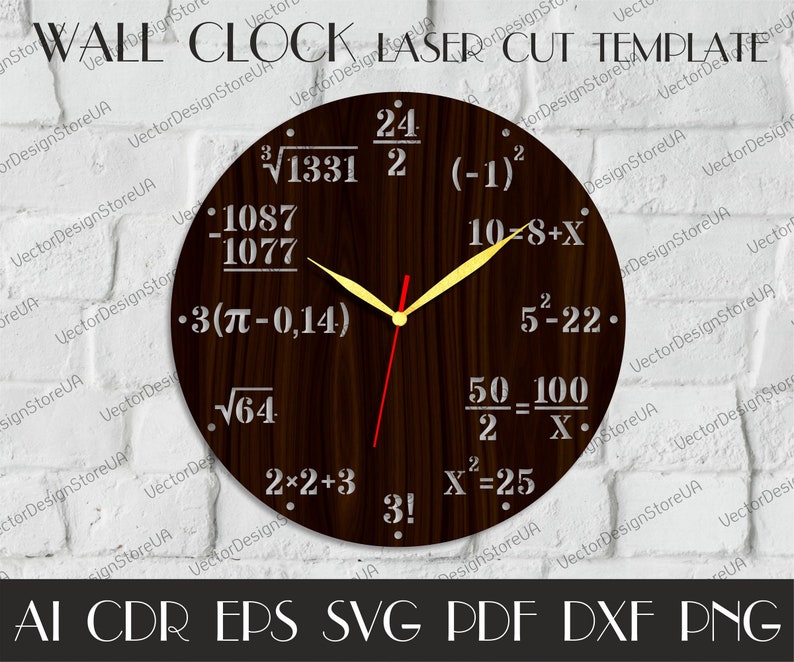 Math ClockMath wall decor Math giftTeacher giftClock | Etsy